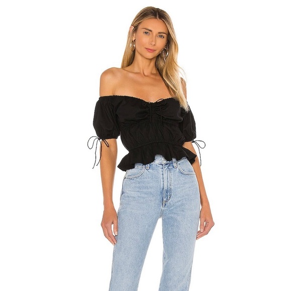 Majorelle Ruffle Black Top - Picture 5 of 7